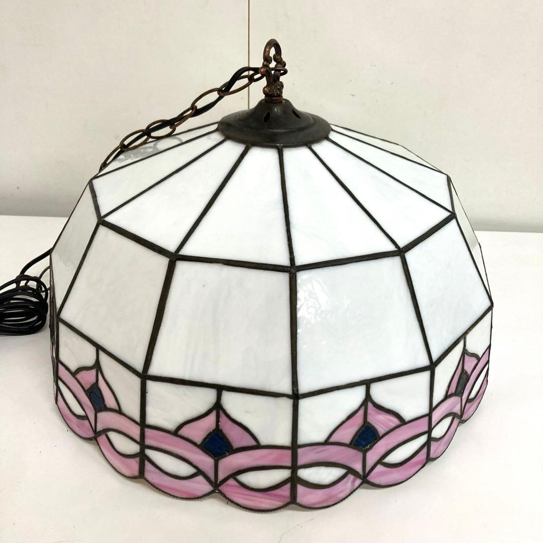 A281-53 アンティーク ステンドグラス吊り下げ照明器具 吊り下げランプ