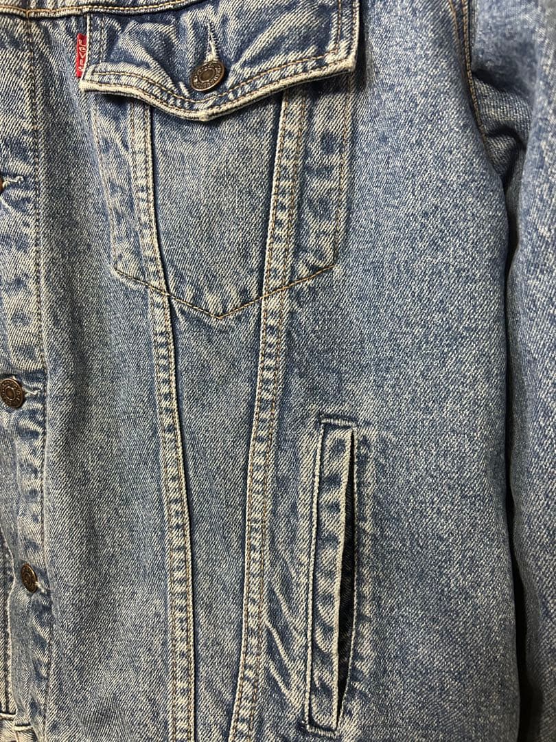 Levi's 80s 90sデニムジャケット ブランケット 革襟付き XL