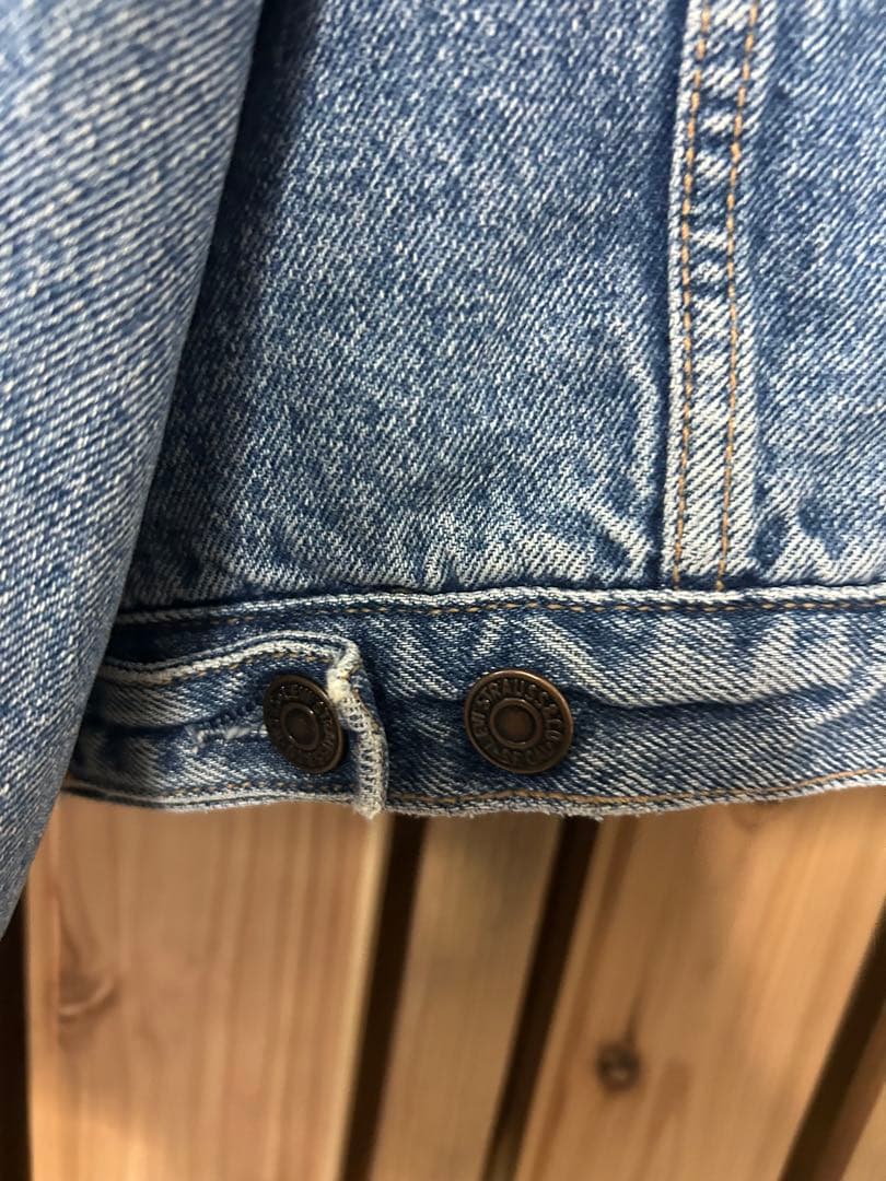 Levi's 80s 90sデニムジャケット ブランケット 革襟付き XL