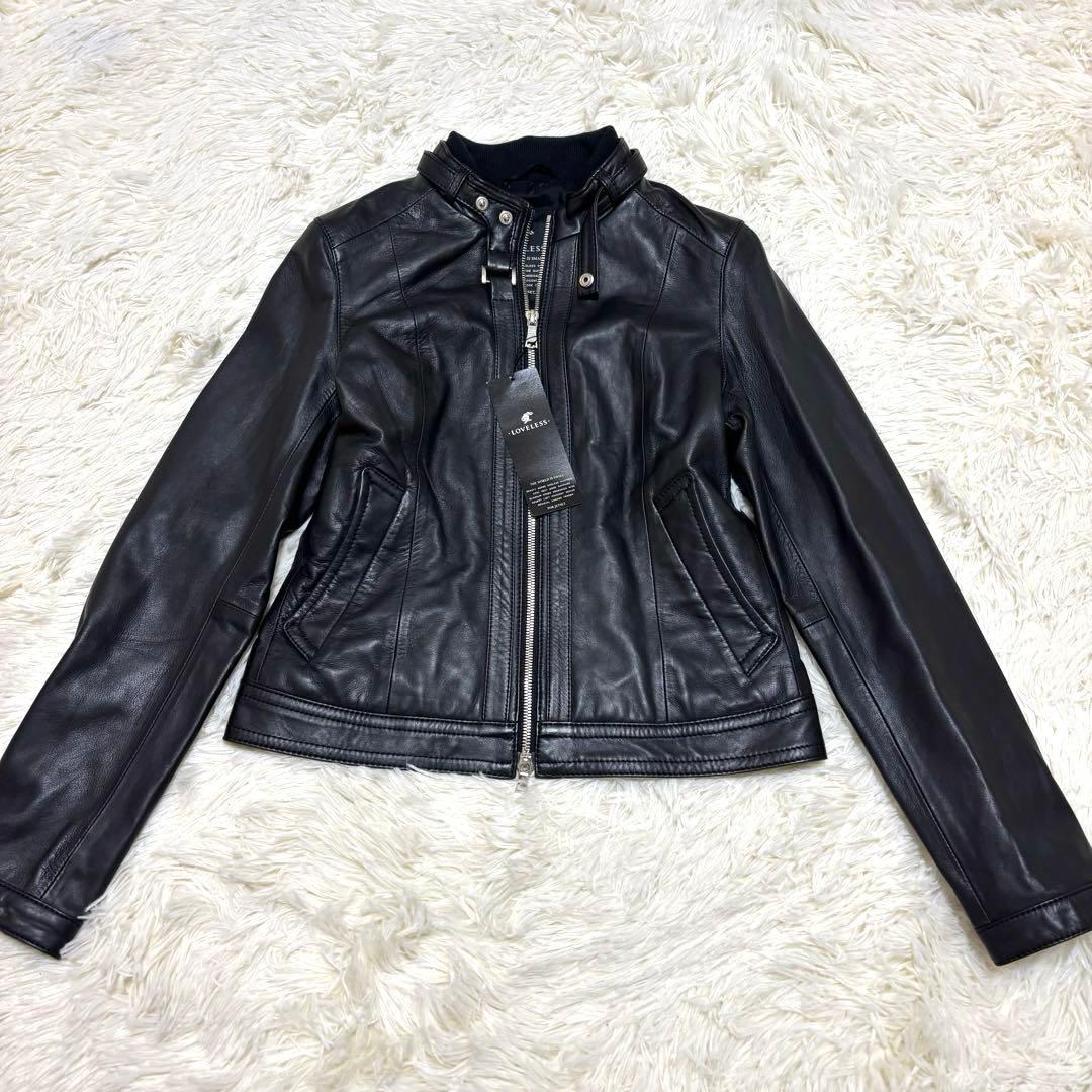 【新品・タグ付】ラブレス レザージャケット ライダース ブラック羊革 S