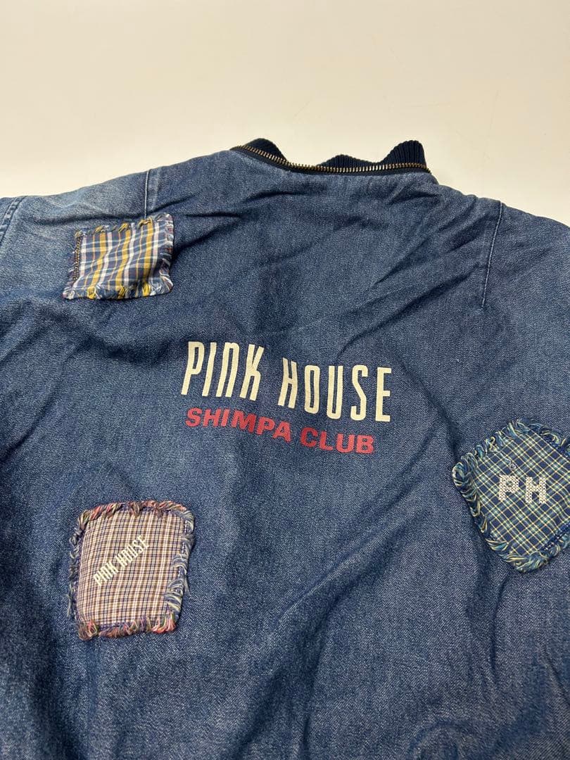 PINK HOUSE パッチワーク　デニムジャケット　MA-1