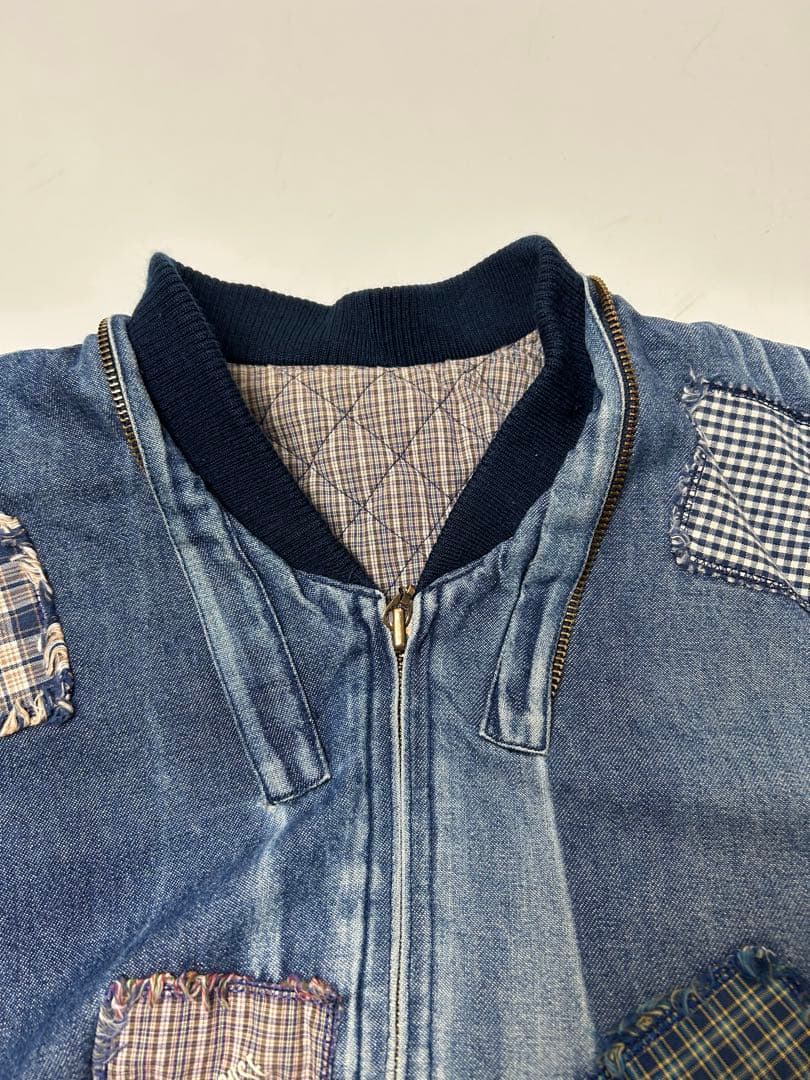 PINK HOUSE パッチワーク　デニムジャケット　MA-1