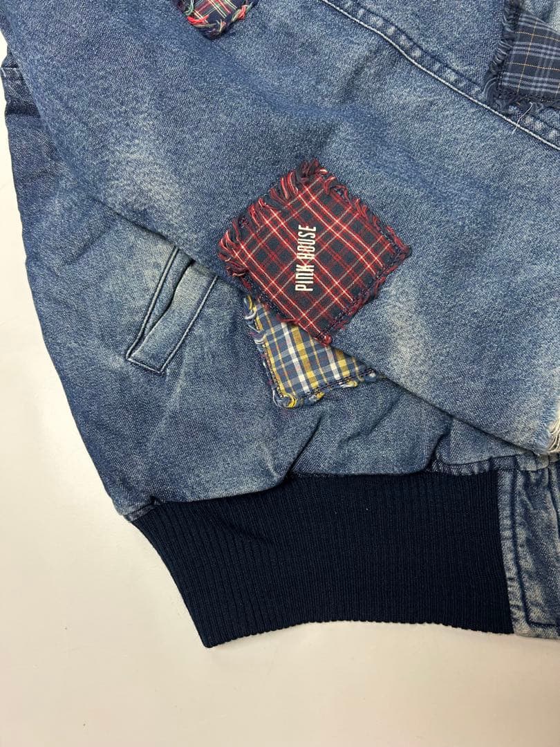 PINK HOUSE パッチワーク　デニムジャケット　MA-1