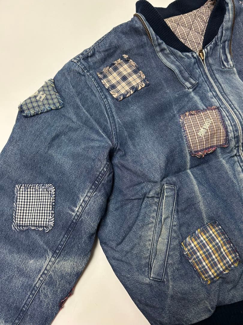 PINK HOUSE パッチワーク　デニムジャケット　MA-1