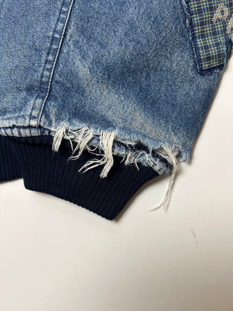 PINK HOUSE パッチワーク　デニムジャケット　MA-1