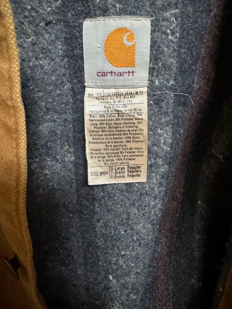【美品】86年製 USA製　カーハート　ミシガンチョアコート　裏地ブランケット