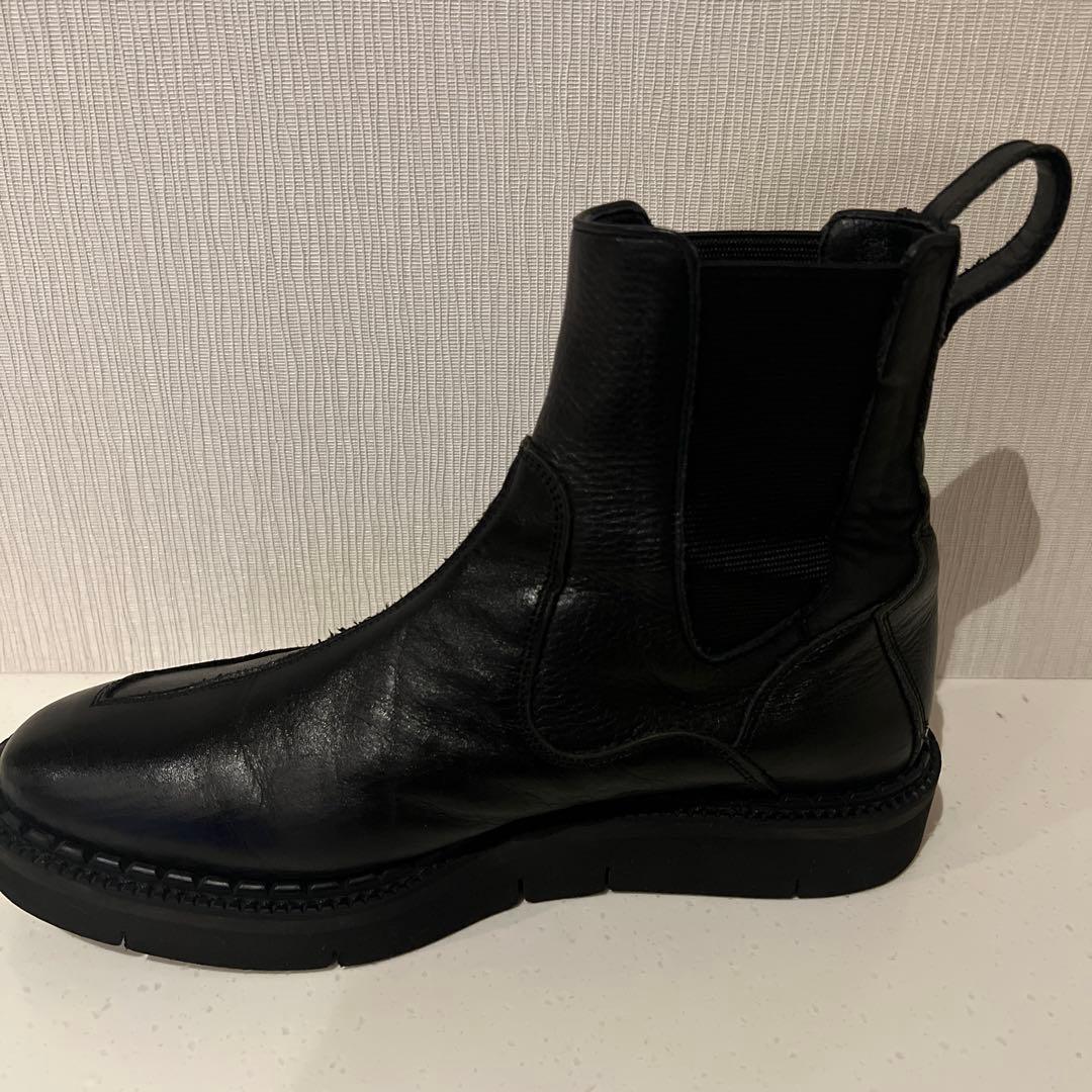 ブラック サイドゴアブーツ レザー