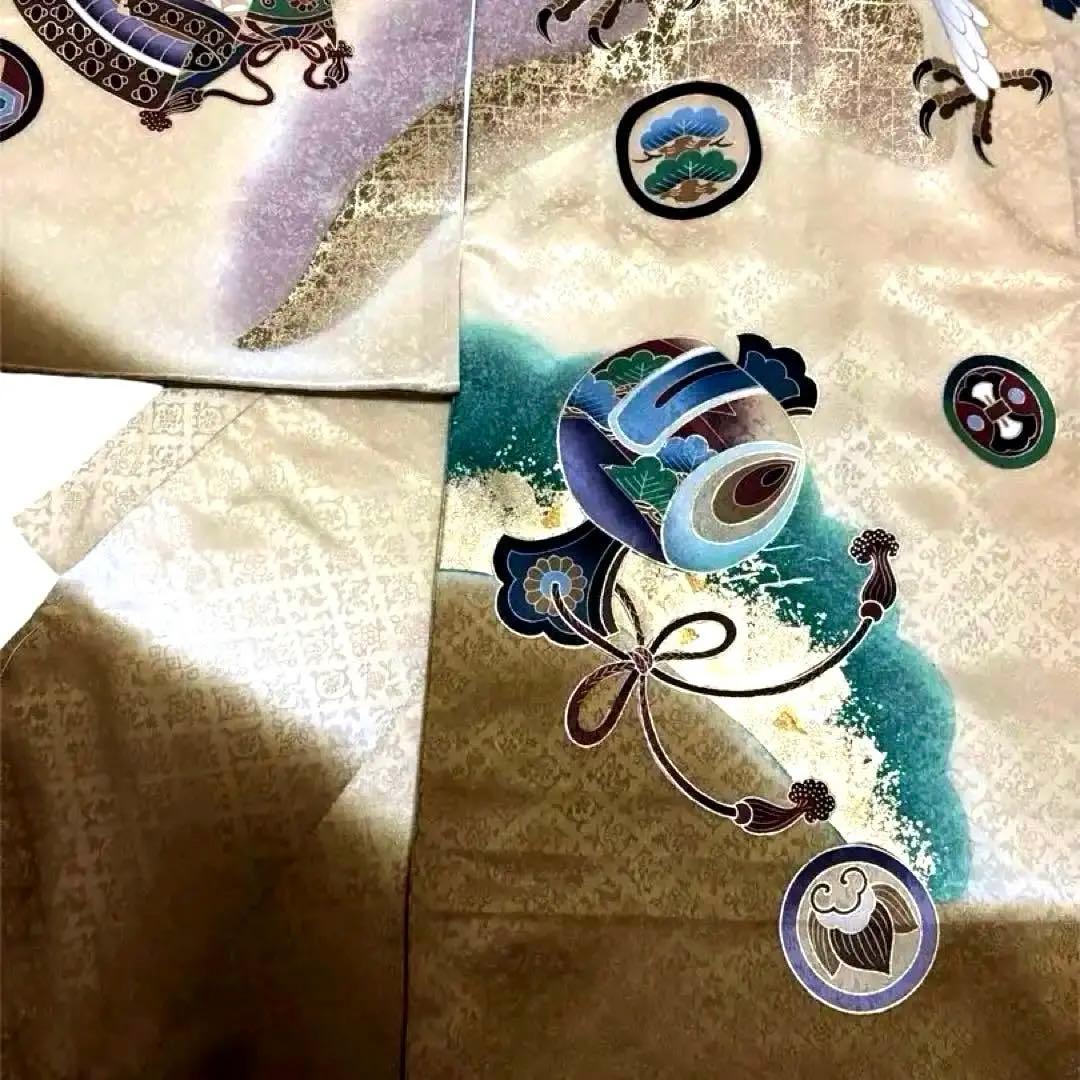 【新品】日本製 刺繍 手書き京友禅❗️お宮参り 産着 襦袢付 正絹 新品たとう紙付