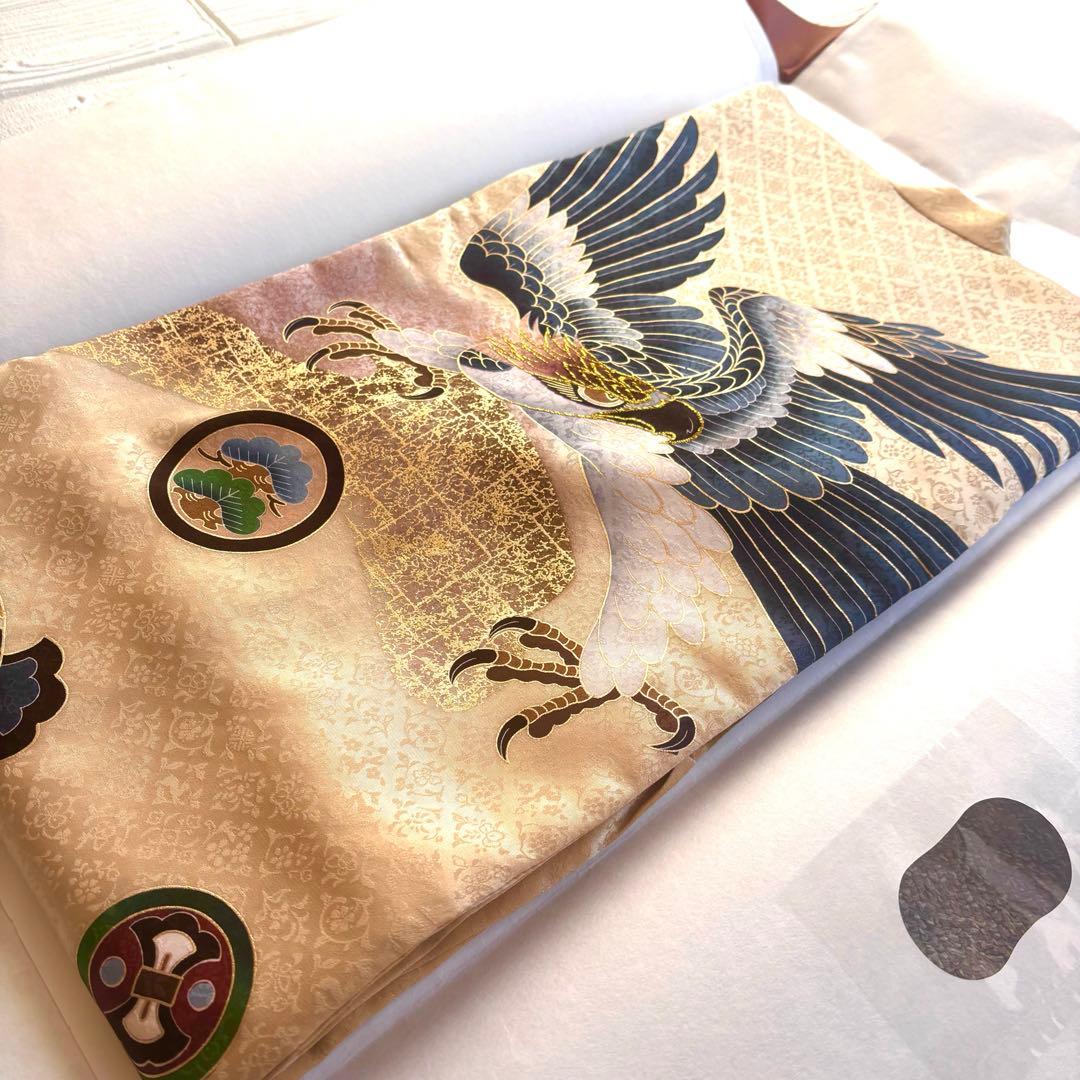 【新品】日本製 刺繍 手書き京友禅❗️お宮参り 産着 襦袢付 正絹 新品たとう紙付