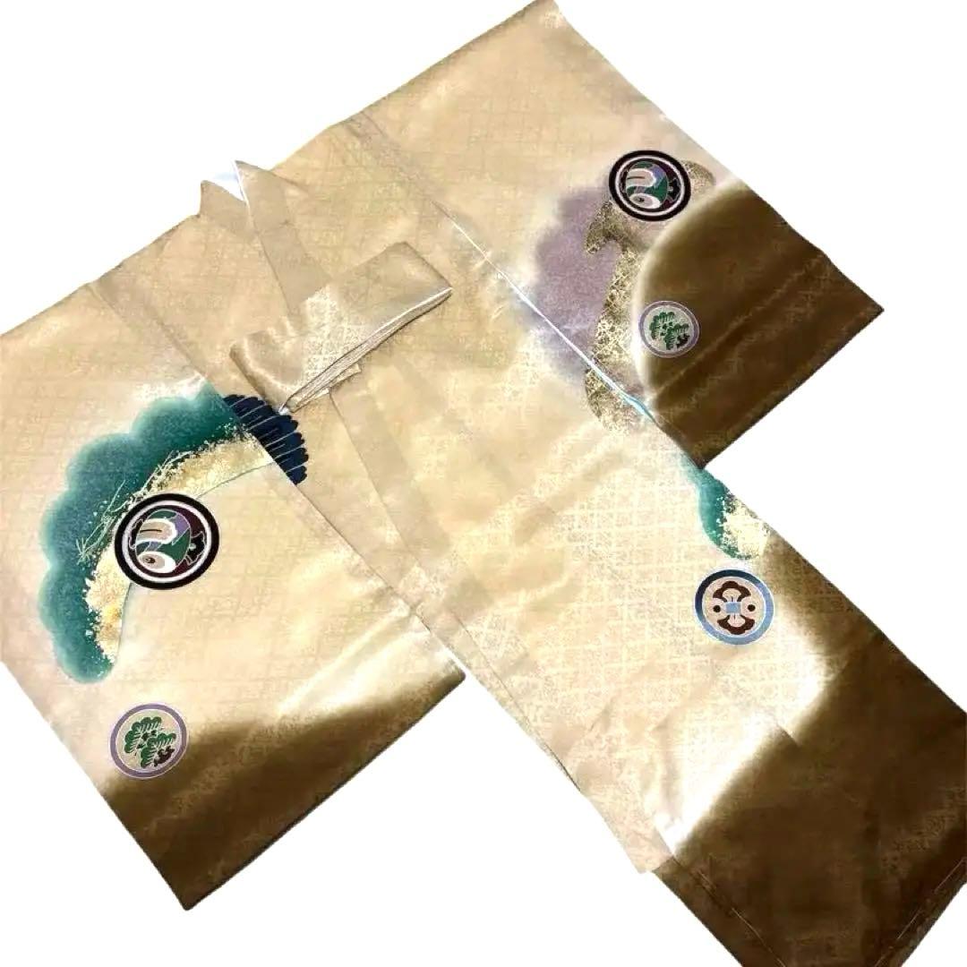 【新品】日本製 刺繍 手書き京友禅❗️お宮参り 産着 襦袢付 正絹 新品たとう紙付