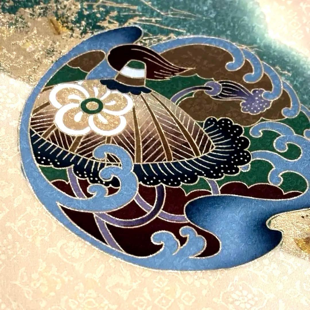 【新品】日本製 刺繍 手書き京友禅❗️お宮参り 産着 襦袢付 正絹 新品たとう紙付