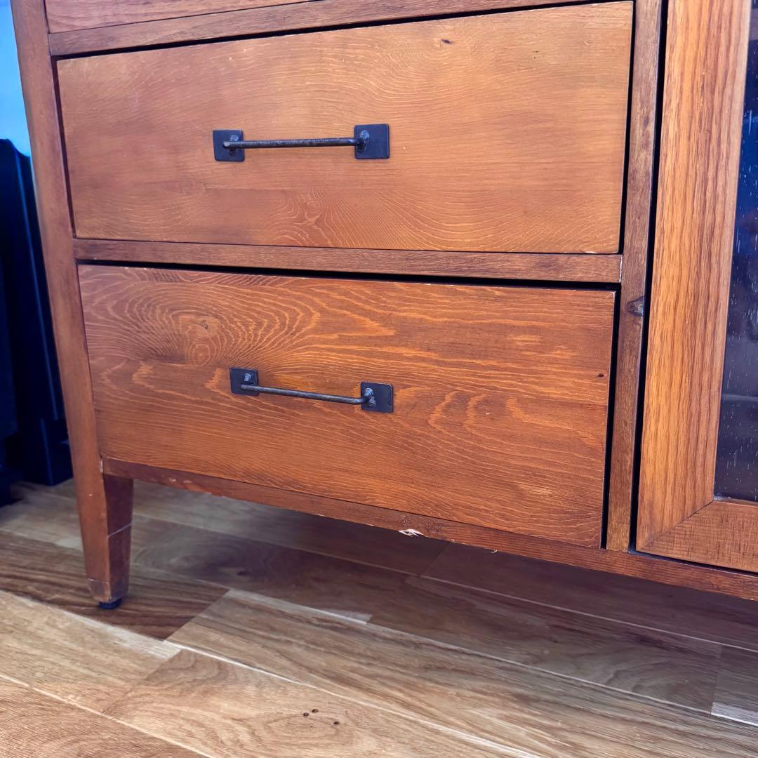 大*魂様 ビンテージ風サイドボード/ガラス扉キャビネット/テレビ台/ B-Com