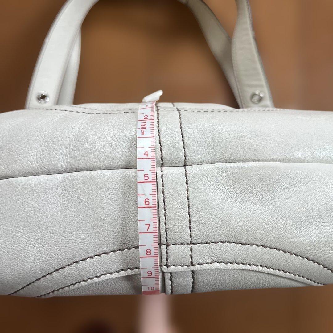 未使用 COACH ホワイトレザー ハンドバッグ コーチ ショルダーバック