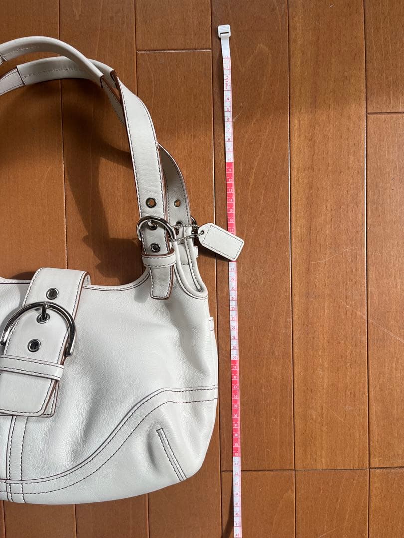 未使用 COACH ホワイトレザー ハンドバッグ コーチ ショルダーバック