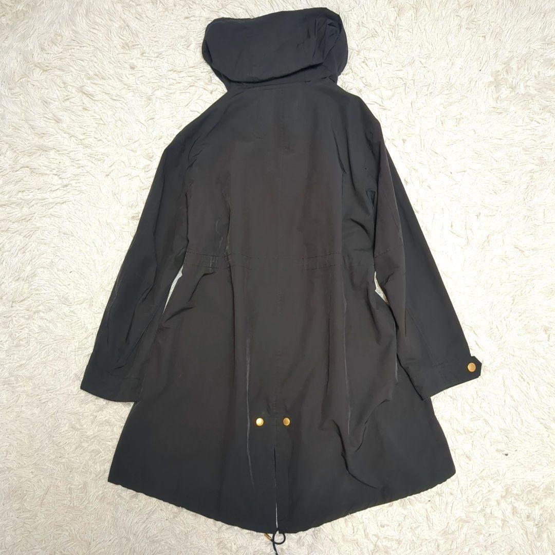 【美品】ブルーレーベルクレストブリッジ☆黒　金釦　フードコート　ハウスチェック