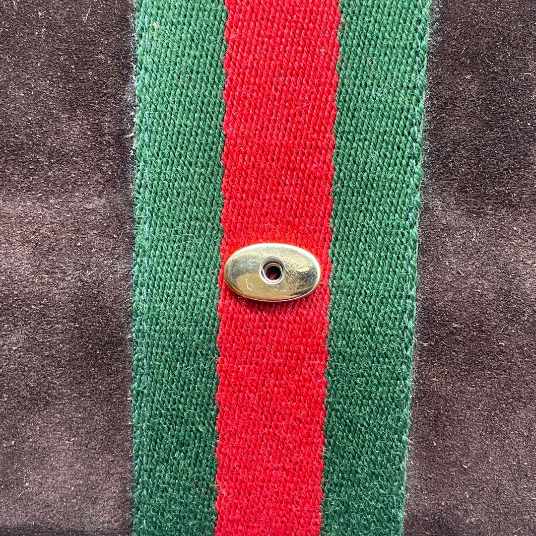 ●GUCCI クラッチバッグ●シェリーライン スエード グッチ レザー オールド