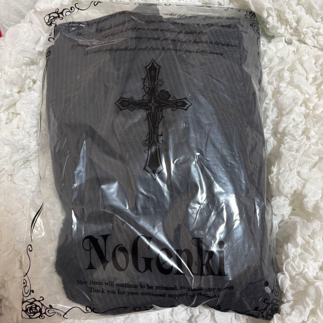 BunnyLis ふわもこボレロ×ストライプミニワンピースセット ブラック S