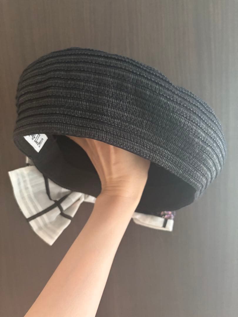 CA4LA 麦わら ベレー帽 リボン