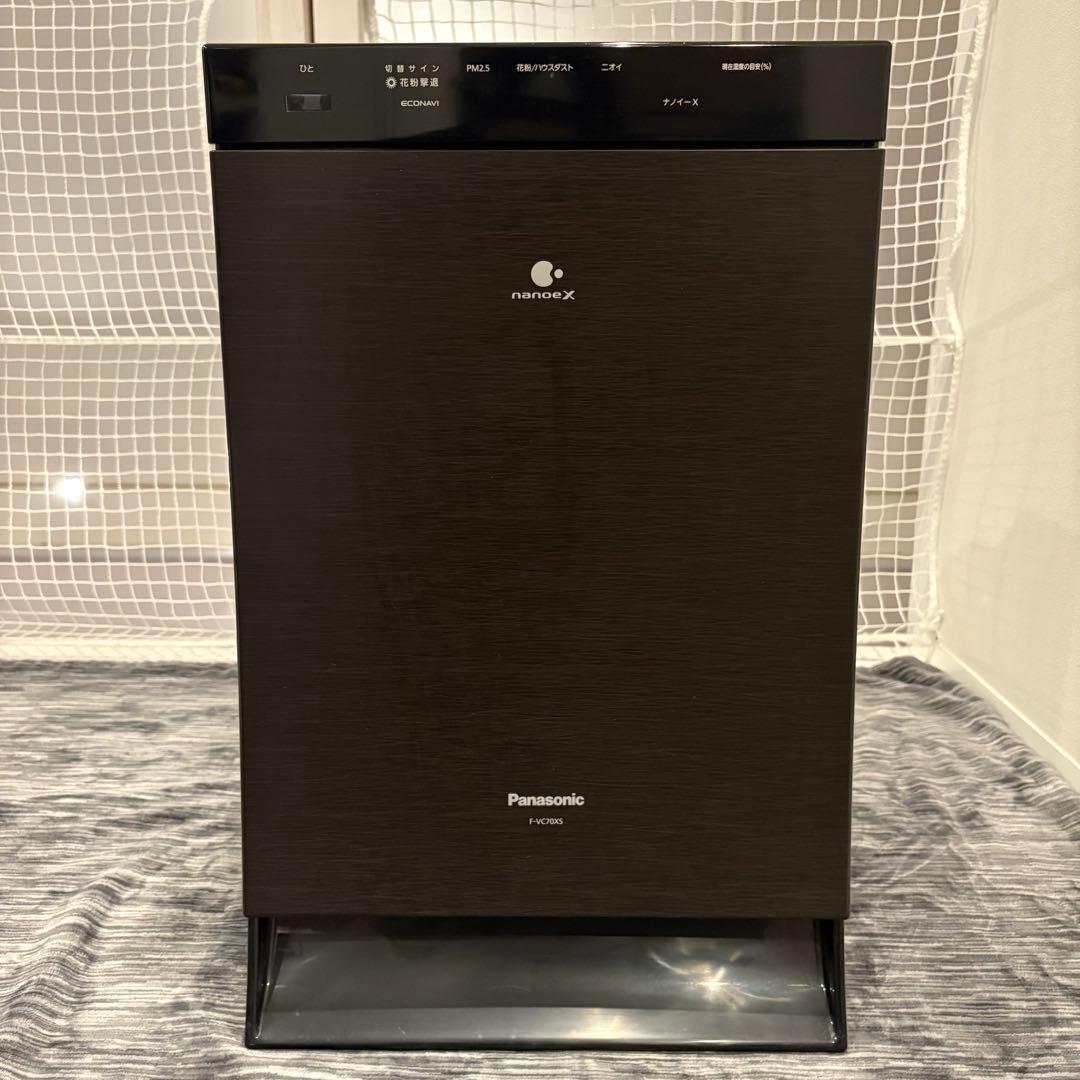 【極美品】Panasonic F-VC70XS 加湿空気清浄機 木目調　説明書付