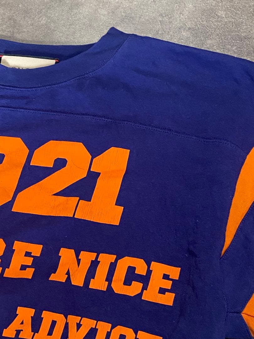 GUCCI オーバーサイズ Tシャツ ネイビー/オレンジ