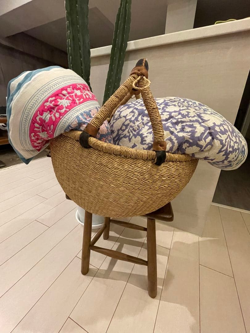 最終価格　【SZBlockprints】BabyBlanket 2枚とかご