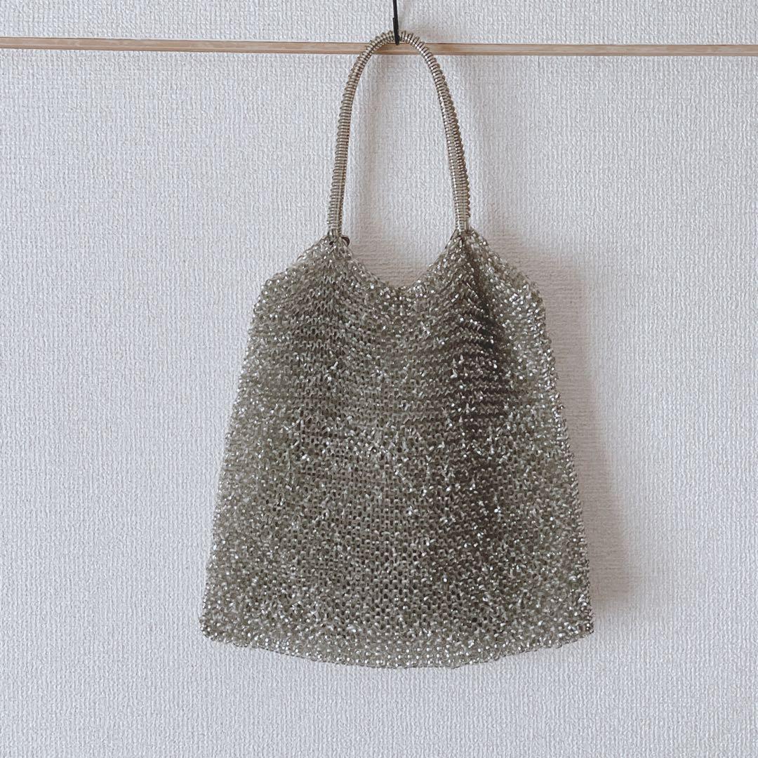 ANTEPRIMA ワイヤーバッグ　フラワーモチーフ　シルバーゴールド