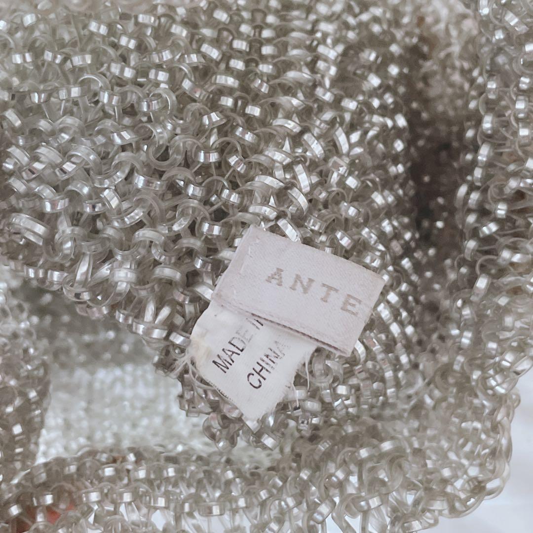 ANTEPRIMA ワイヤーバッグ　フラワーモチーフ　シルバーゴールド