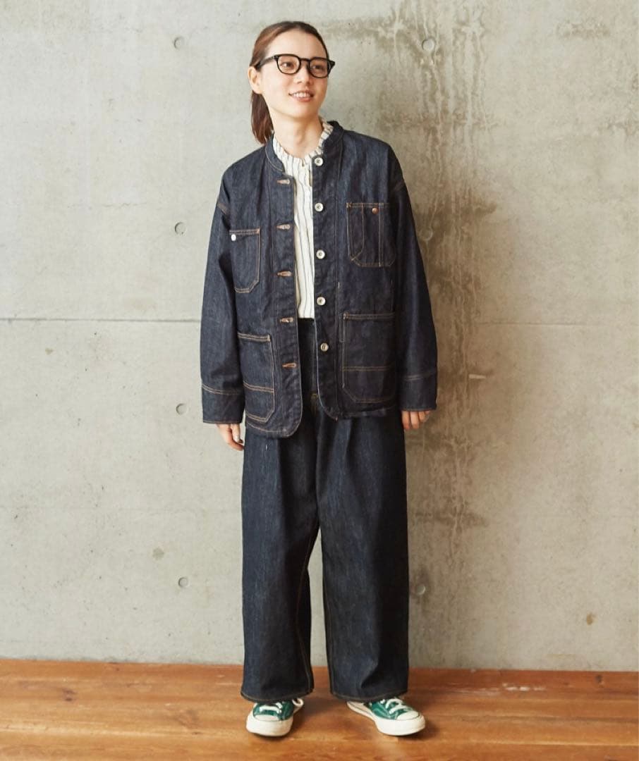 PARICI 12.5OZデニム カバーオール ネイビー/S