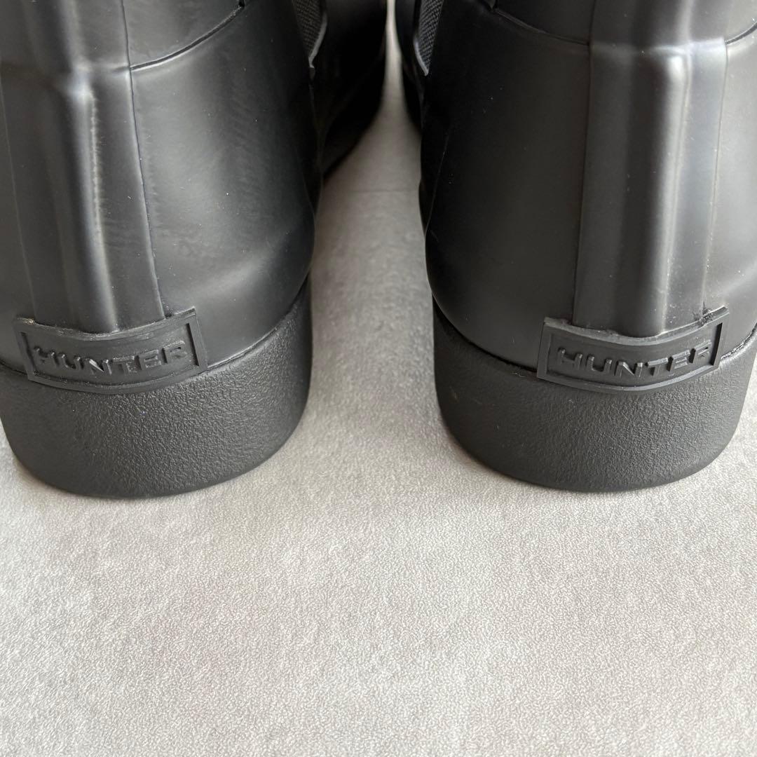 ハンター ほぼ未使用 サイドゴアブーツ レインブーツ 長靴 防水 黒【UK5】