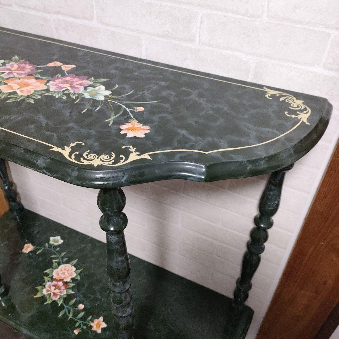 アンティーク コンソールテーブル サイドテーブル 花台 飾台 飾棚 イタリア家具