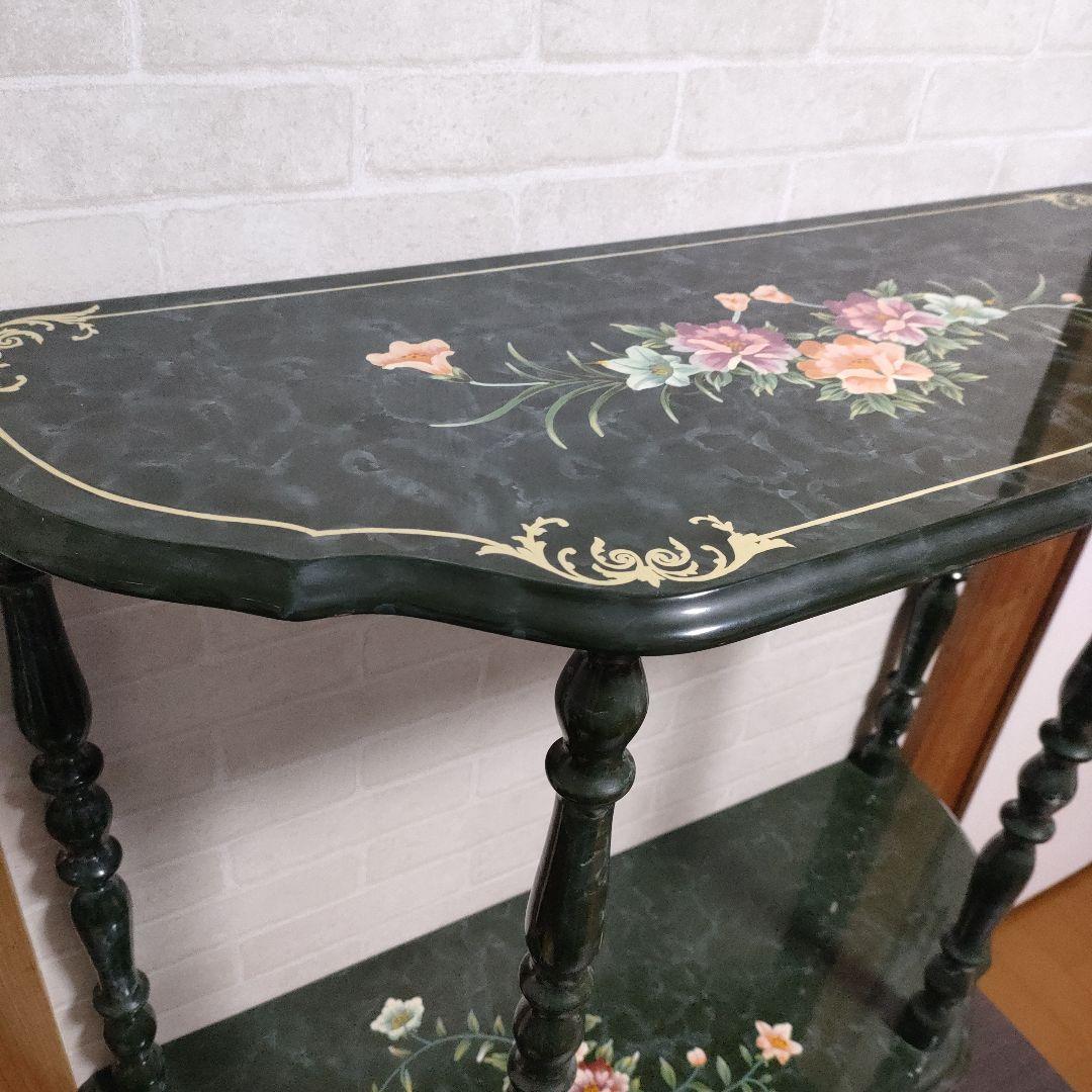 アンティーク コンソールテーブル サイドテーブル 花台 飾台 飾棚 イタリア家具