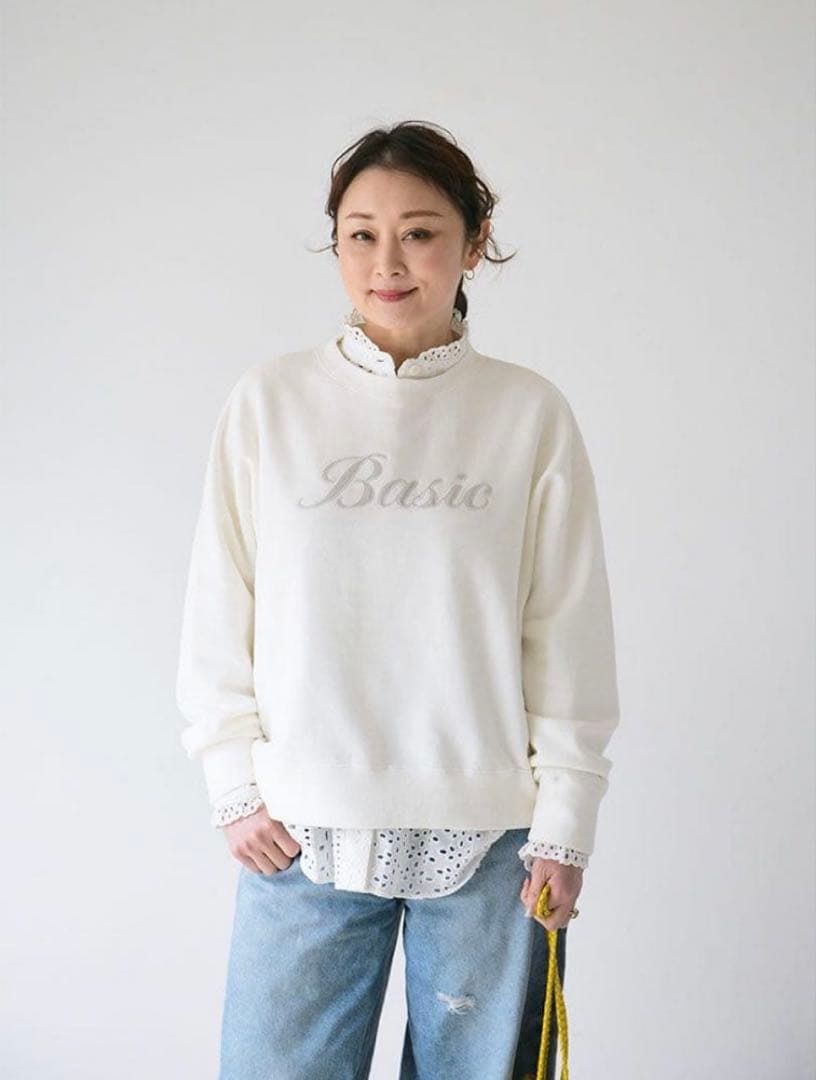 最終値下げ　新品・タグ付き クロス&クロス Basicアップリケ刺繍トレーナー