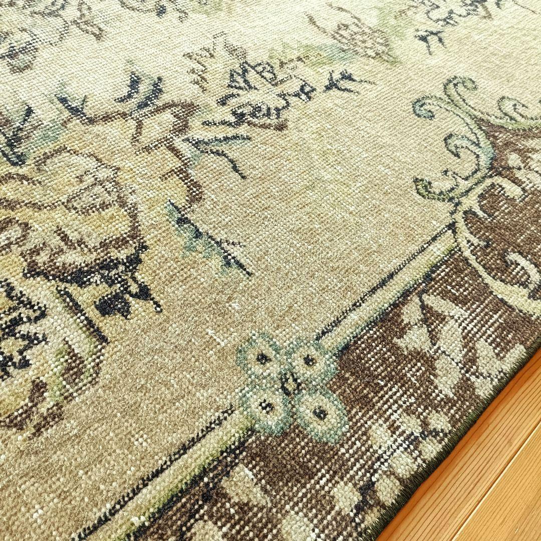 【1970s】超大判! トルコ製ヴィンテージラグ オーバーダイ　トライバルラグ