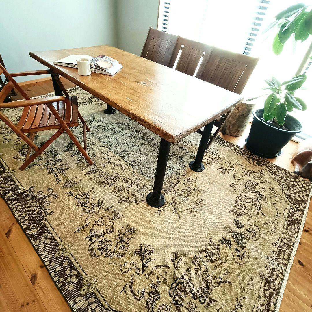 【1970s】超大判! トルコ製ヴィンテージラグ オーバーダイ　トライバルラグ