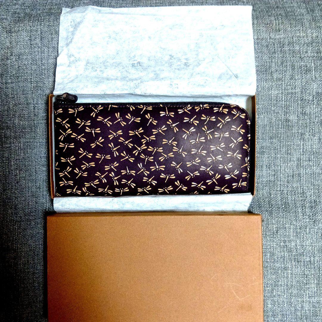 印傳屋 鹿革に漆 長財布 とんぼ／未使用品 即日発送