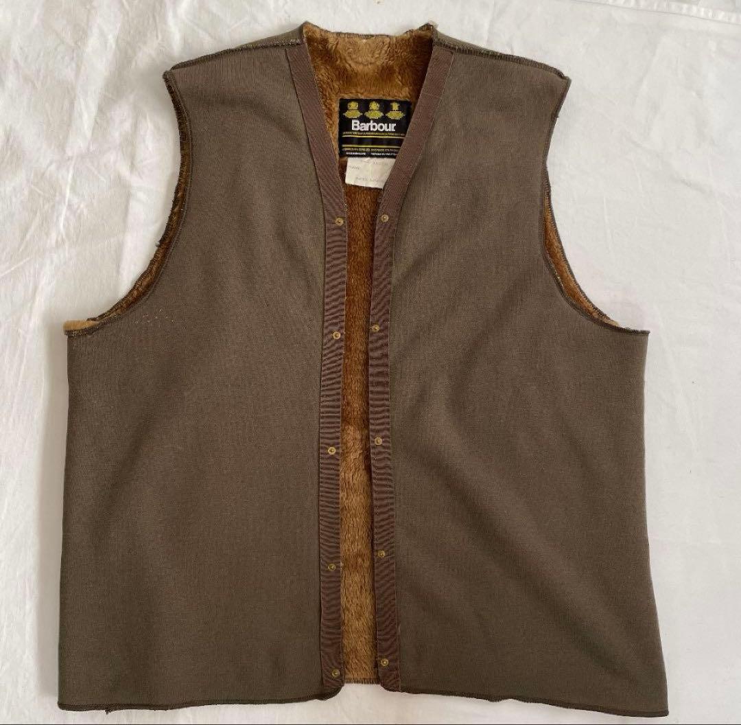 Barbour ブラウン フリース ベスト ファーライナー
