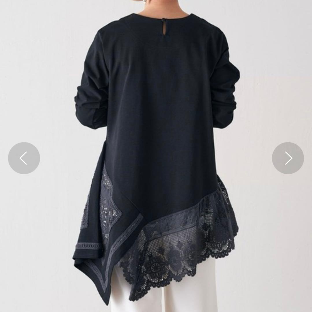 ビアズリー★綿100％ 裏毛カットソー レース裏毛チュニック