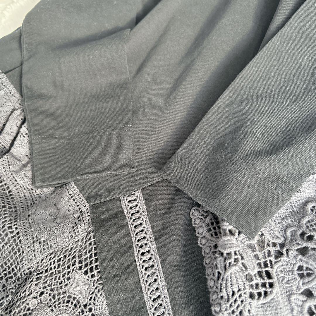 ビアズリー★綿100％ 裏毛カットソー レース裏毛チュニック