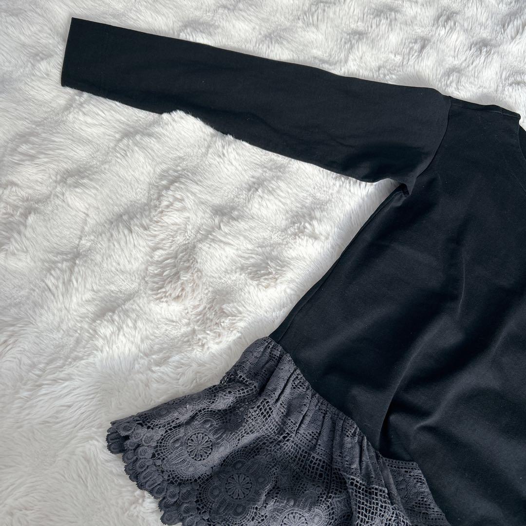 ビアズリー★綿100％ 裏毛カットソー レース裏毛チュニック