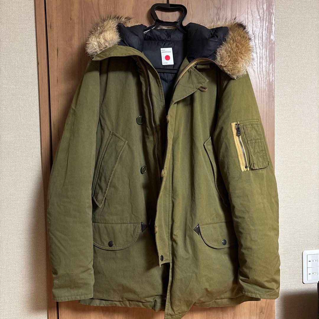 marka ダウン　N3B　ファー付きミリタリージャケット オリーブ