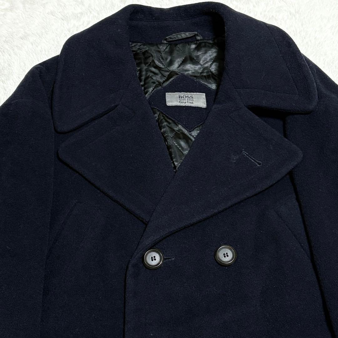 HUGO BOSS Pコート　ダブルチェスター　ネイビー　キルティング　3XL