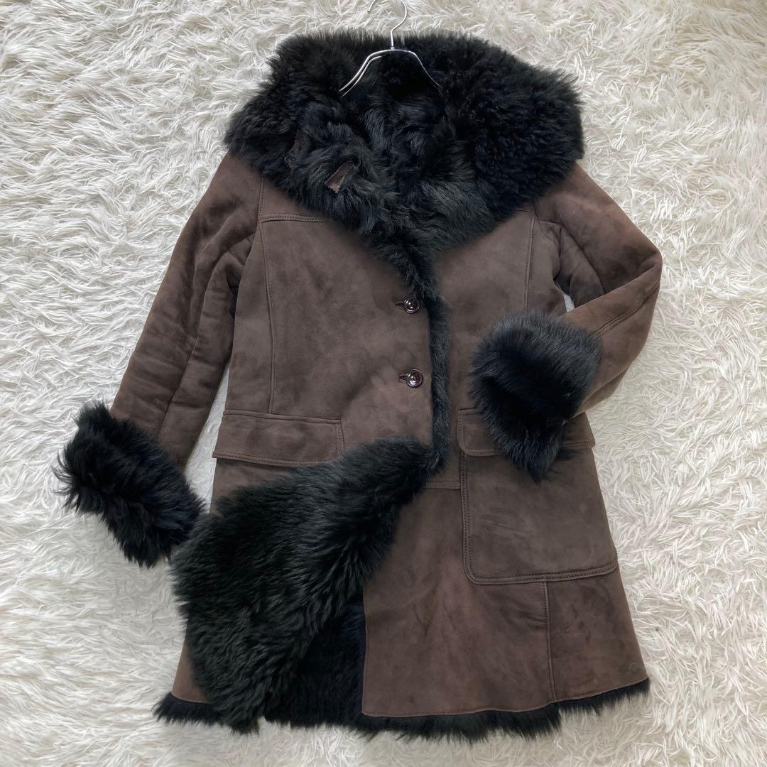 STUNNING LURE✨ムートンコート リアルレザー　ショールカラー　モカ