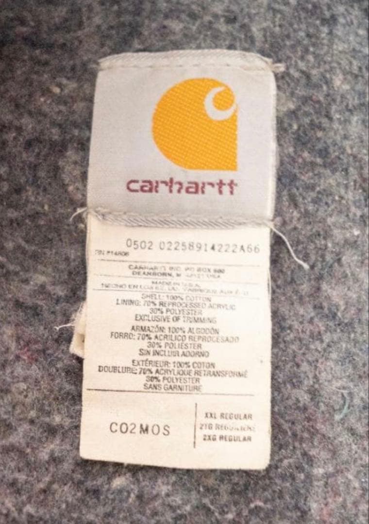 Carhartt カーハート ダックジャケット　チョアコートXXL 襤褸