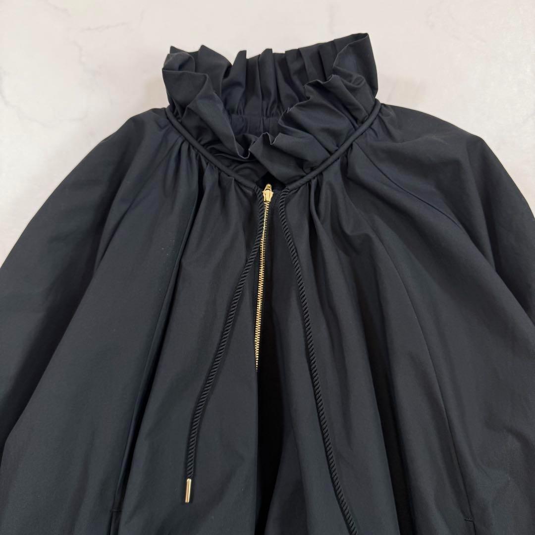 ソブ sov. 24年 タイプライター ギャザーバルーンブルゾン 羽織 黒