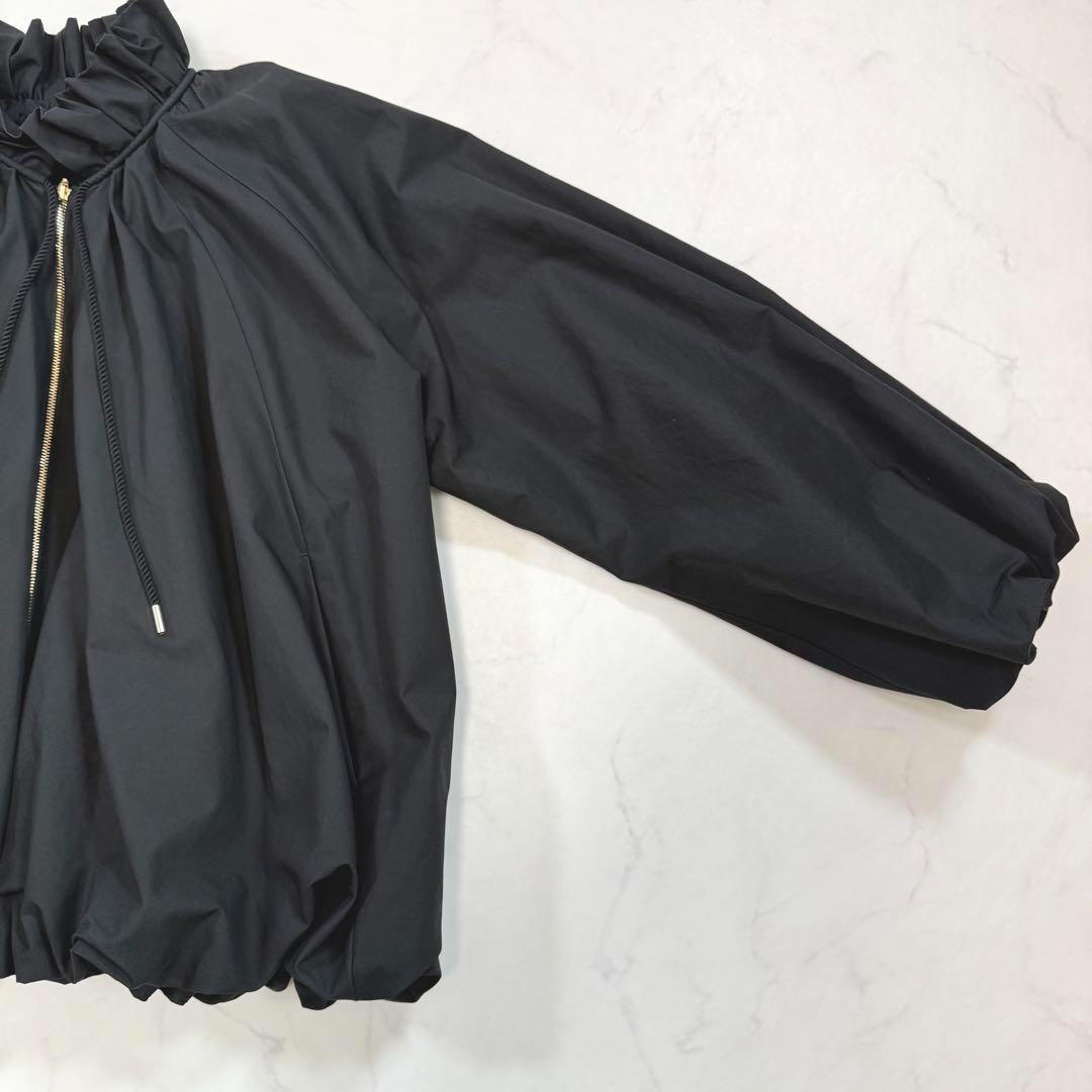 ソブ sov. 24年 タイプライター ギャザーバルーンブルゾン 羽織 黒