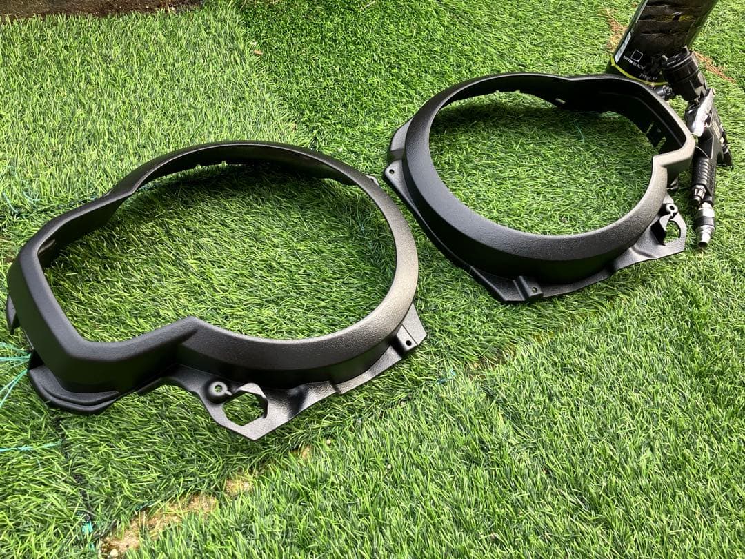 スズキ　ハスラー　グリル、ヘッドライトカバー本物ラプターライナー塗装ブラック