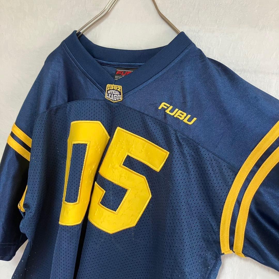 FUBU ゲームシャツ 05 刺繍 1992 オフィシャルリーグ ネイビーXL