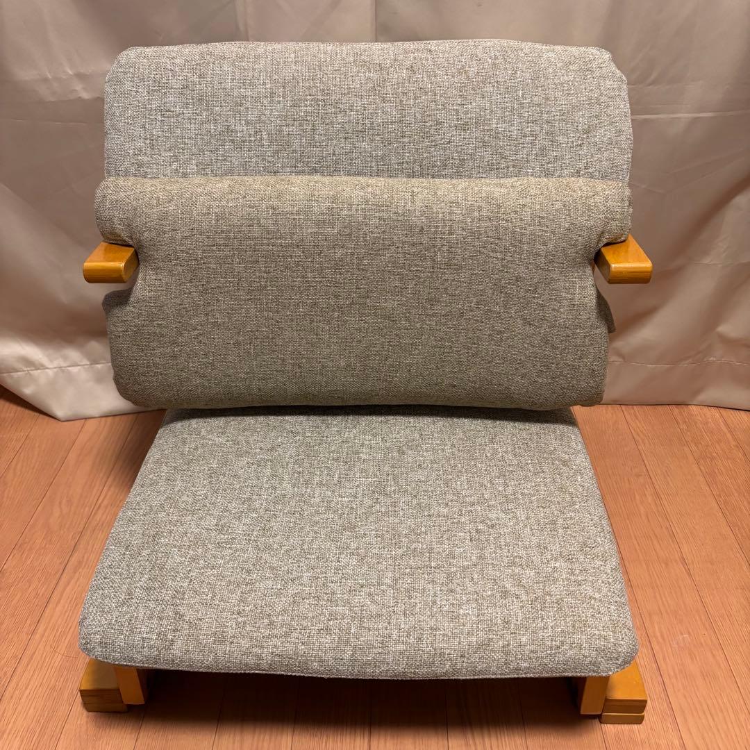【美品】通販生活 楽座椅子（低座椅子）カバーリング＆背あてクッション付