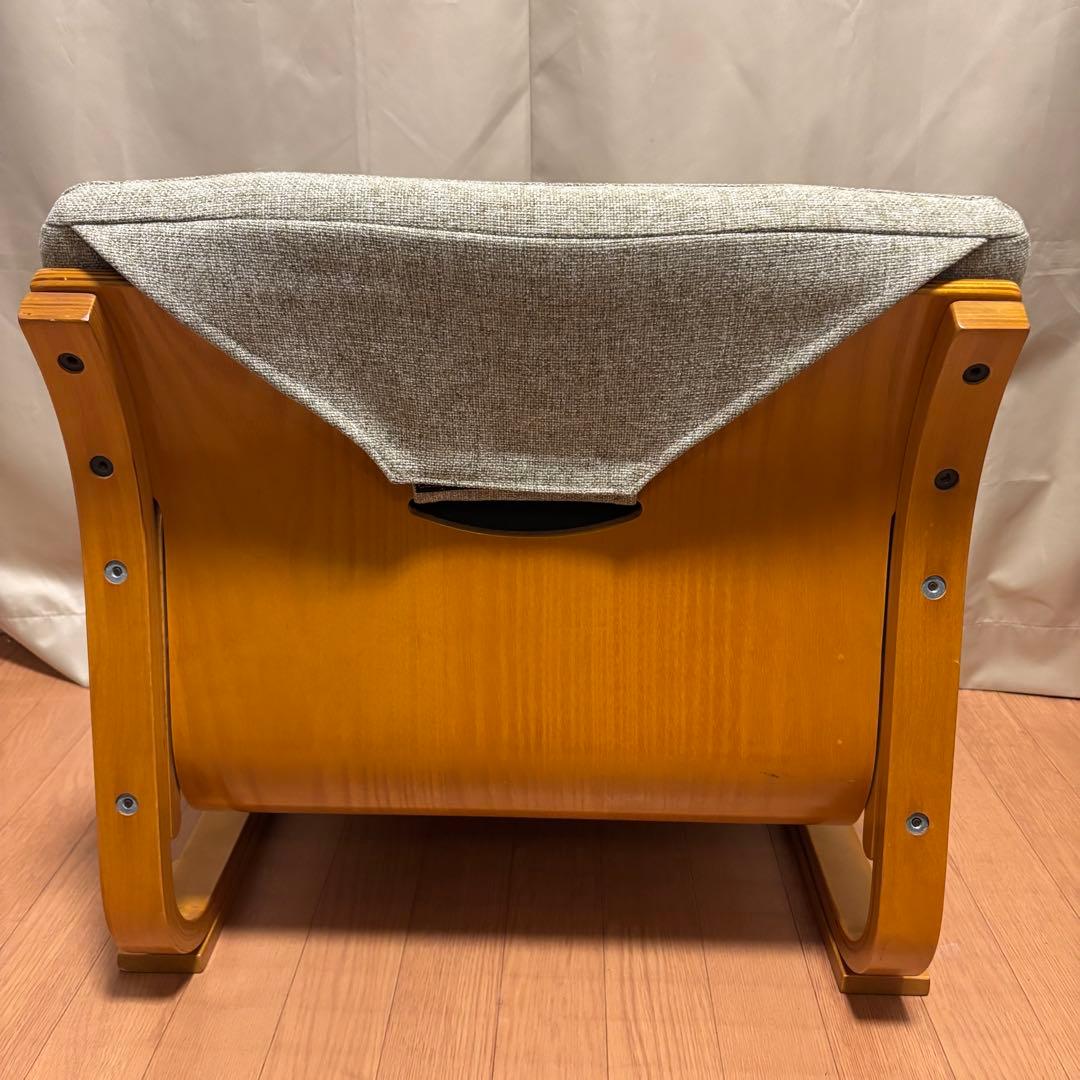 【美品】通販生活 楽座椅子（低座椅子）カバーリング＆背あてクッション付