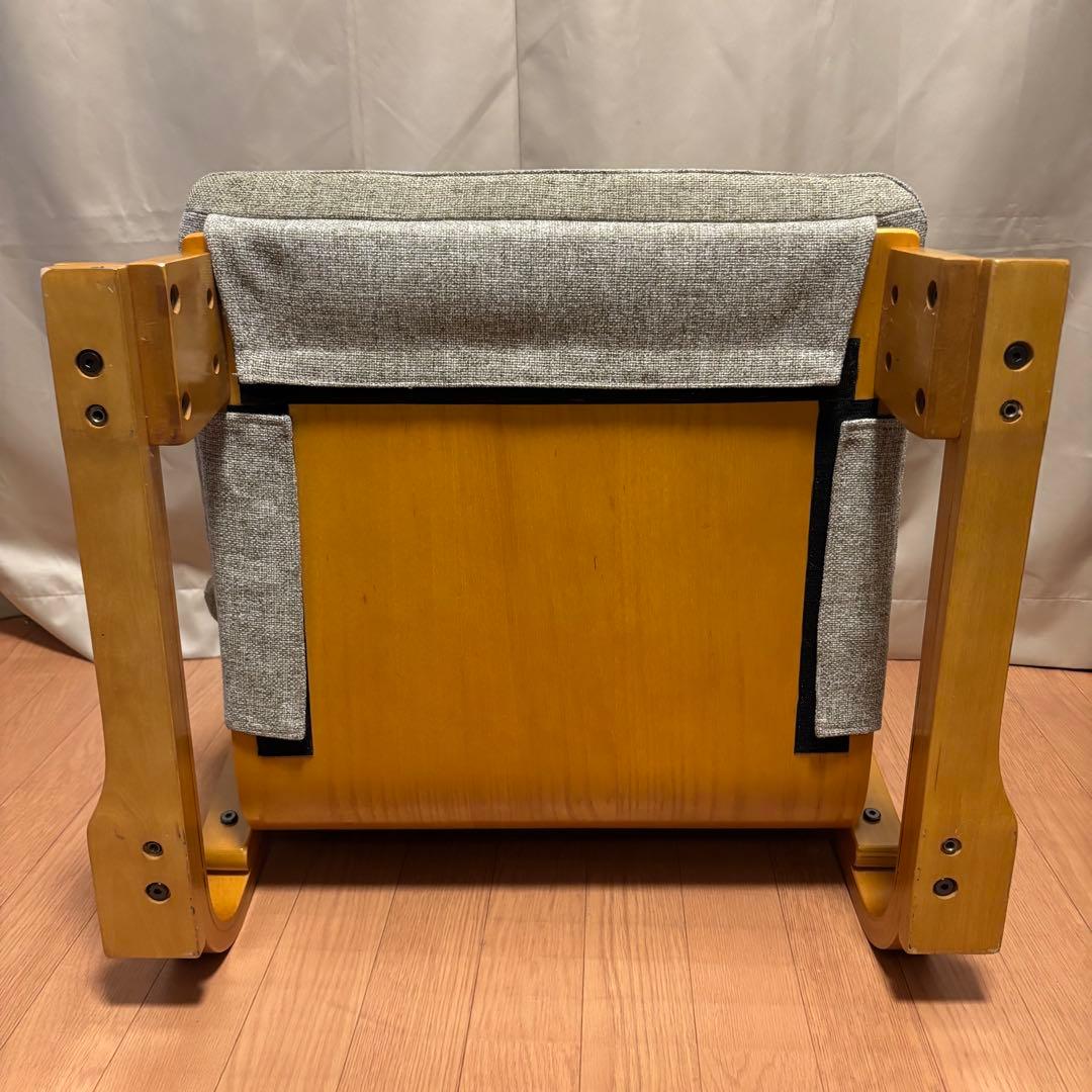 【美品】通販生活 楽座椅子（低座椅子）カバーリング＆背あてクッション付